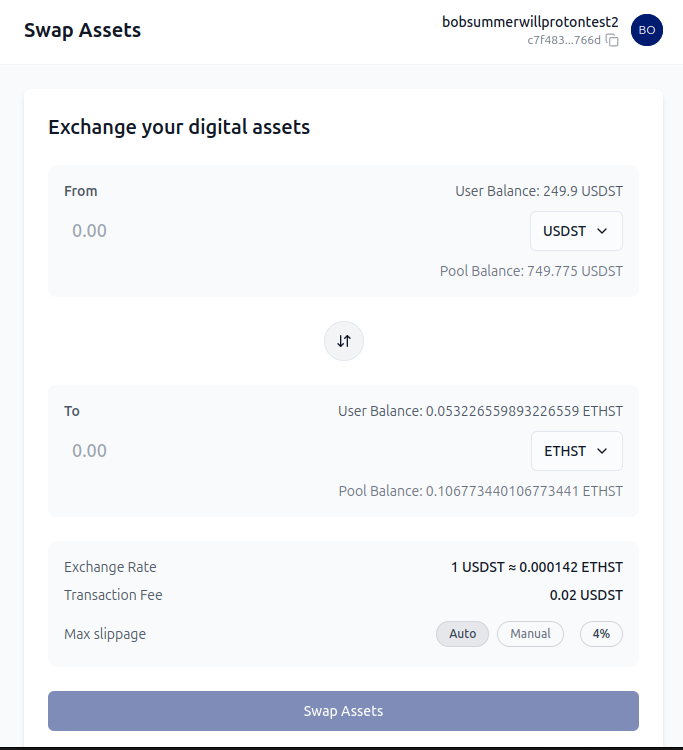 Swap Modal